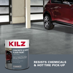 KILZ 1-Part Epoxy Floor Paint on driveway with lasting color and protection.