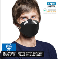 KIMARS KN95 mask worn on face demonstrates secure fit and comfortable wear.