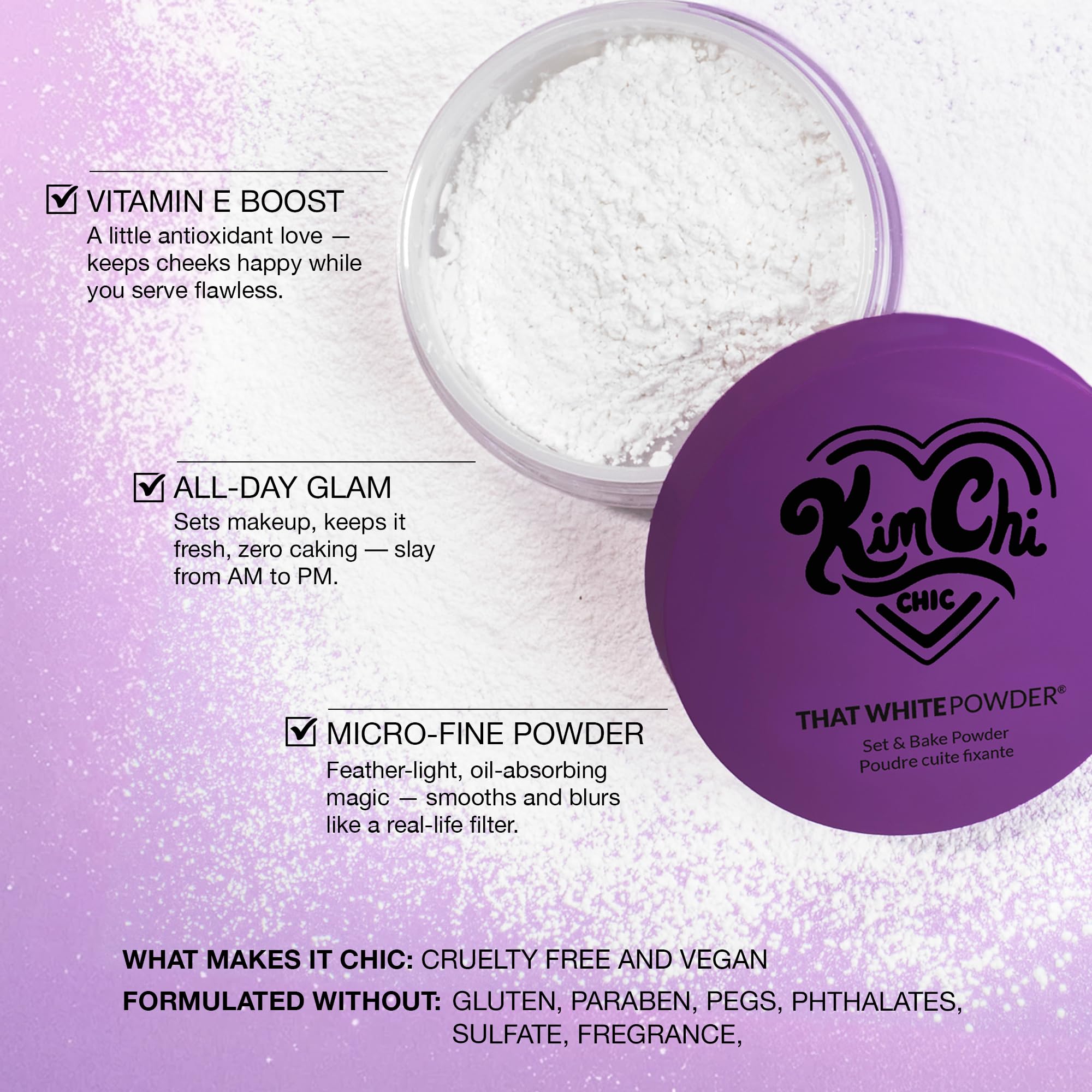 Kimchi Chic That WhitePowder lip-matte touch-up for seamless lip finish.