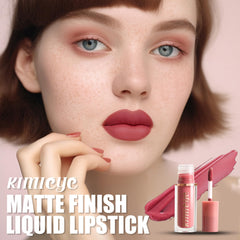 Kimieye nude-matte lipsticks offer long-lasting color without transfer.