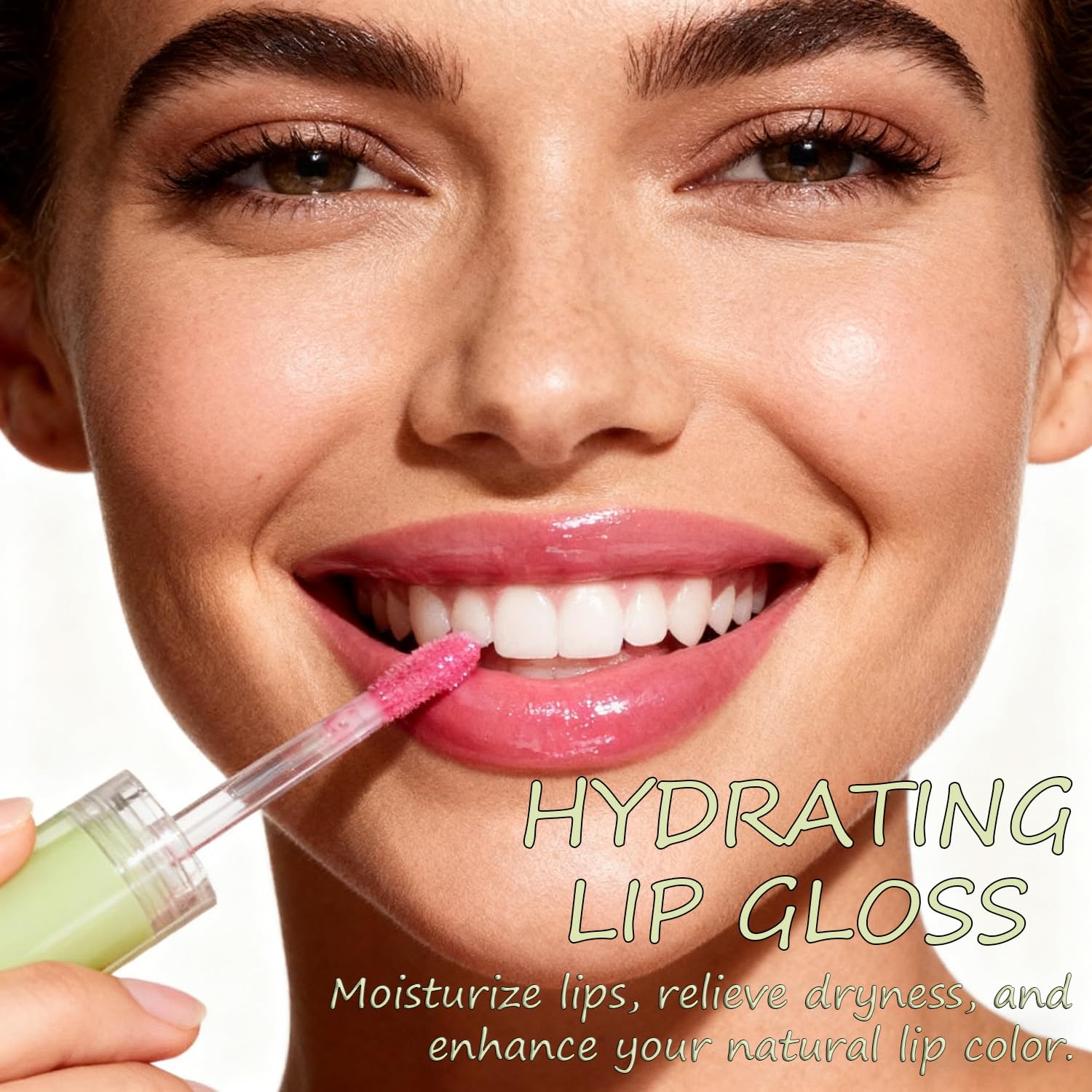 KIMIEYE glow finish lip oil close-up highlighting luminous hydration.