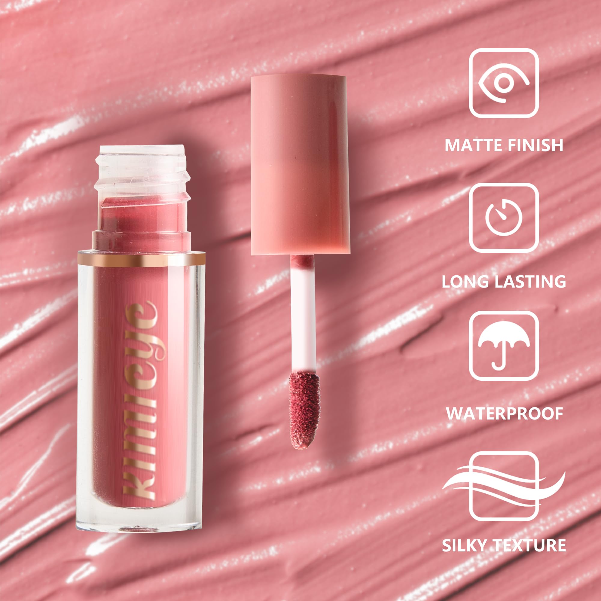 Kimieye waterproof long-wear lipsticks resist smudging for daily use.