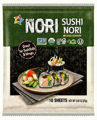 Kimnori organic roasted seaweed nori sheets pack shot highlighting freshness