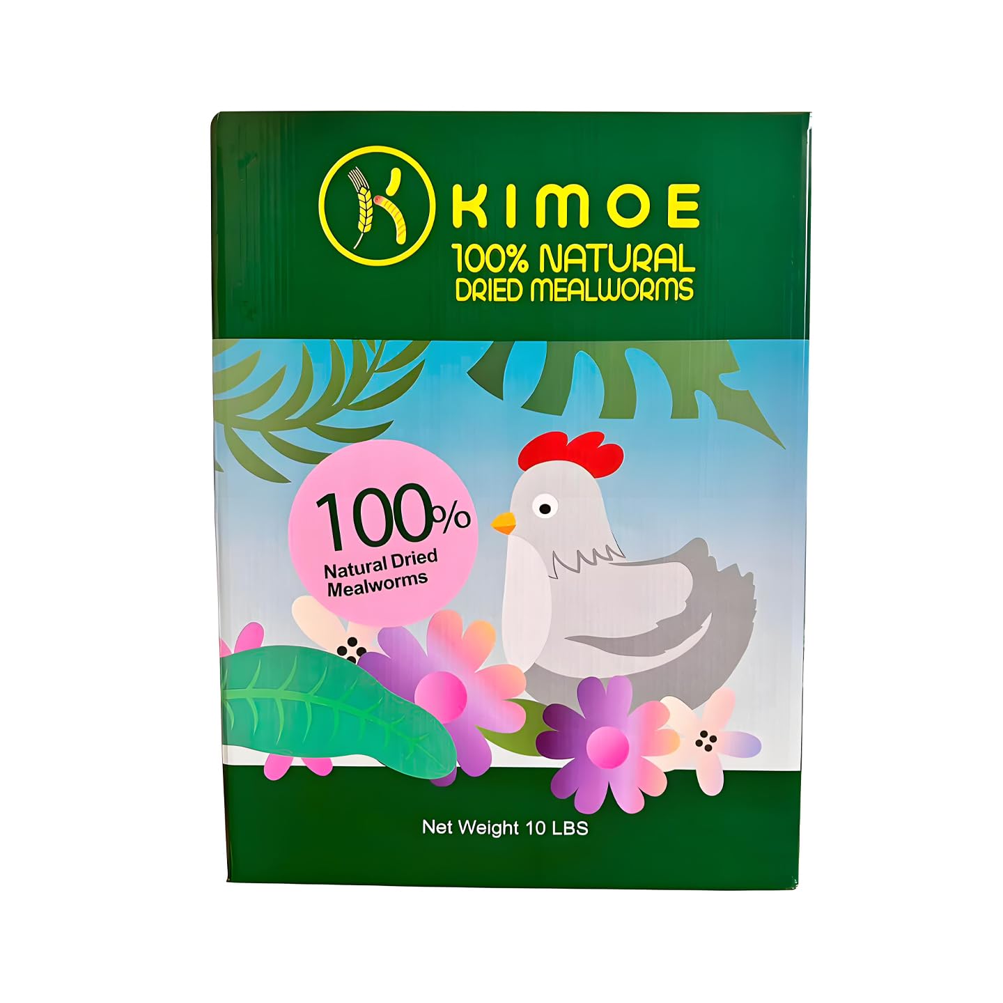 Chickens enjoy Kimoe mealworms as a high-protein snack.
