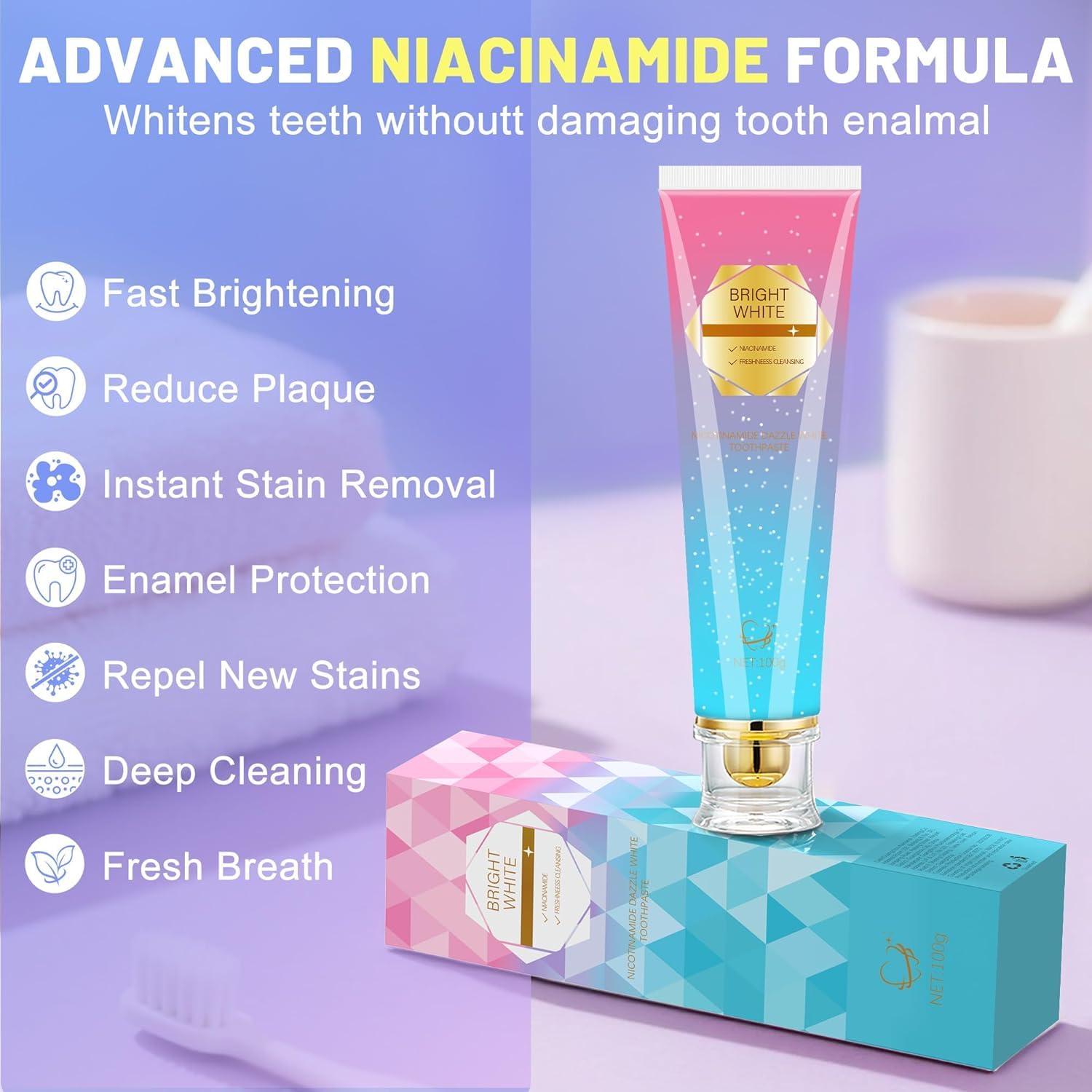 Kimralur toothpaste removing surface stains for a brighter smile