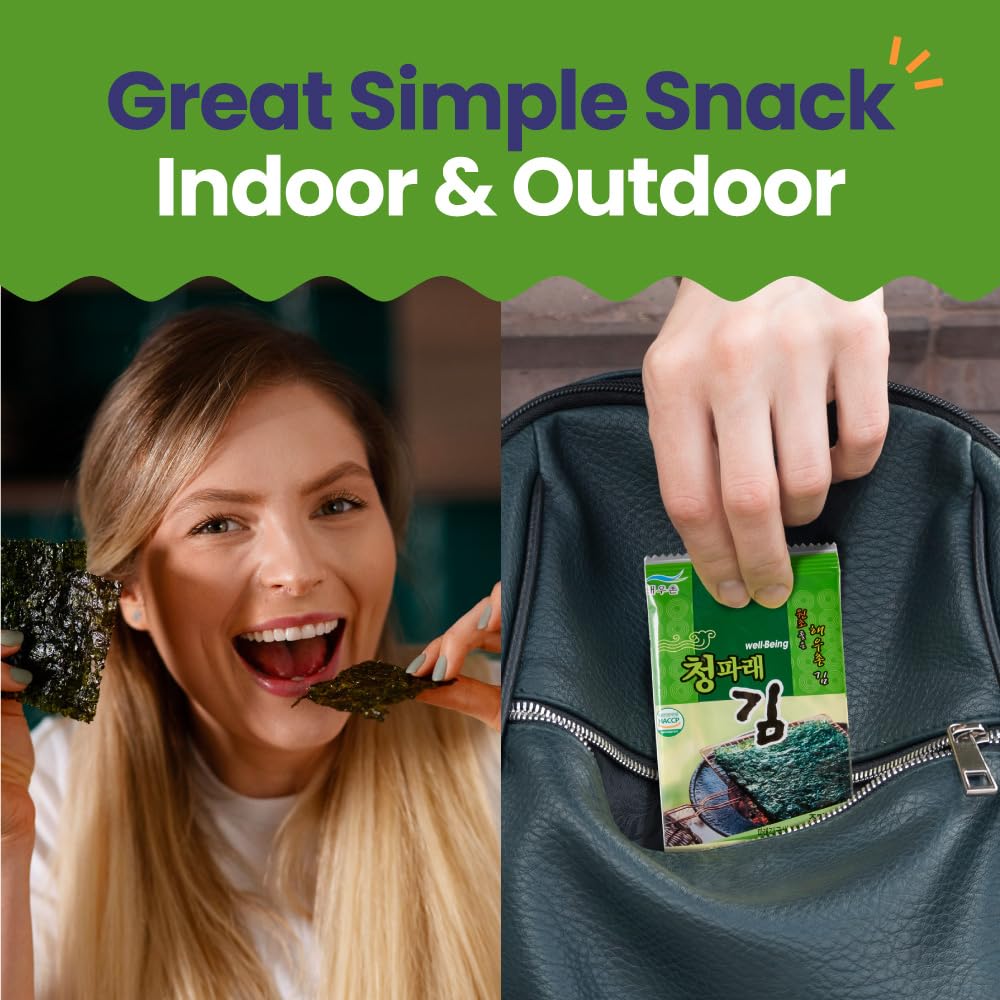 KIM'S TABLE seaweed snack fits lunchboxes for quick bites.