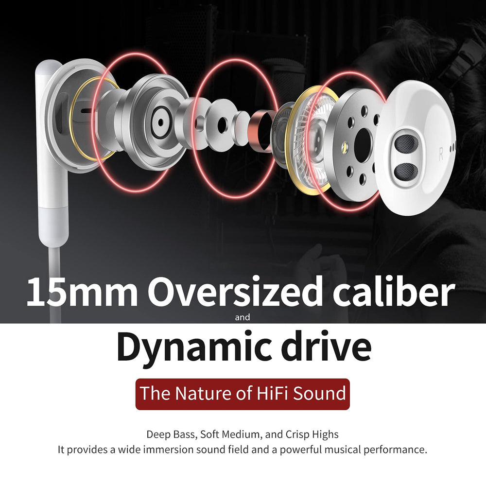 Kimwood earbuds with 3.5mm jack work across most devices.