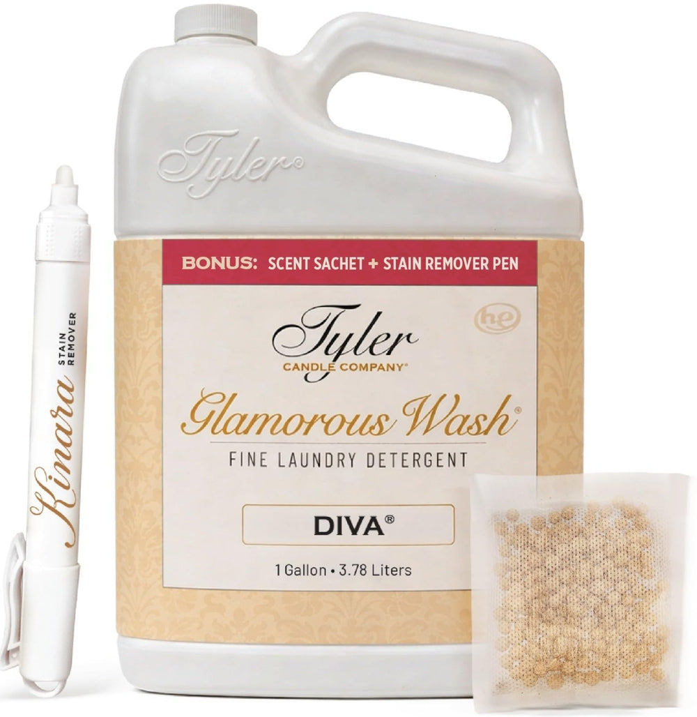 Kinara Tyler Diva Glamorous Wash bottle cap releases a long-lasting fragrance.