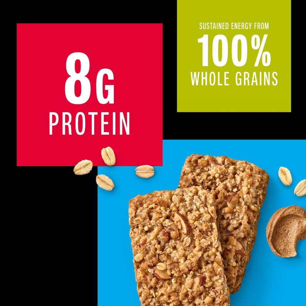 KIND almond butter bar ingredients spread highlights five super grains.
