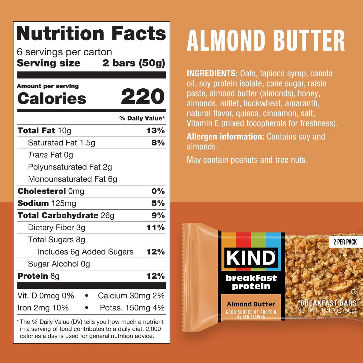 KIND Breakfast Bars two-bar pack ideal for quick fueling