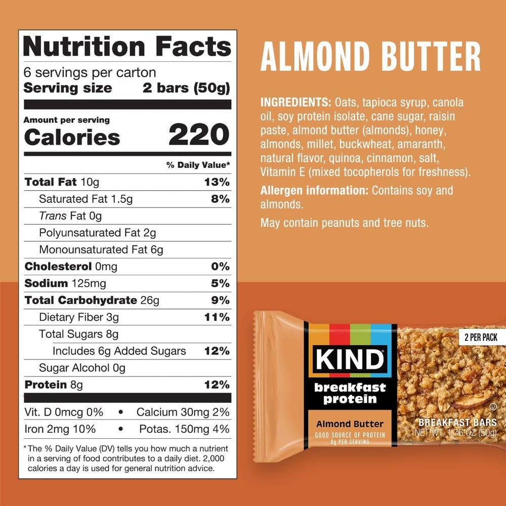 KIND Breakfast Bars two-bar pack ideal for quick fueling