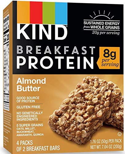 Gluten-free label on KIND Breakfast Bars packaging.