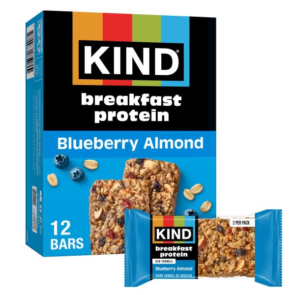 KIND Breakfast Protein Bars Blueberry Almond pack for a convenient morning energy boost