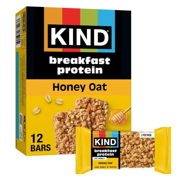 KIND Breakfast Protein Bars Honey Oat pack for on-the-go energy and breakfast convenience.