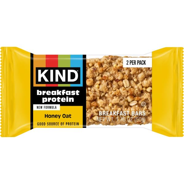 KIND Breakfast Protein Bars Honey Oat serving idea for convenient mornings.