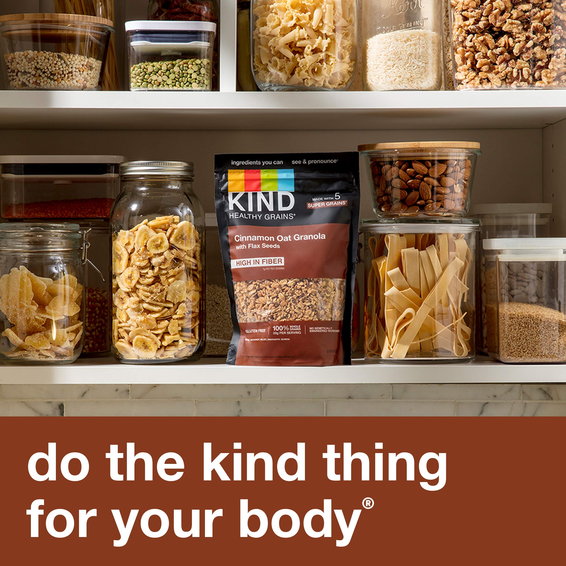KIND Healthy Grains Cinnamon Oat Clusters five grains visual highlighting variety