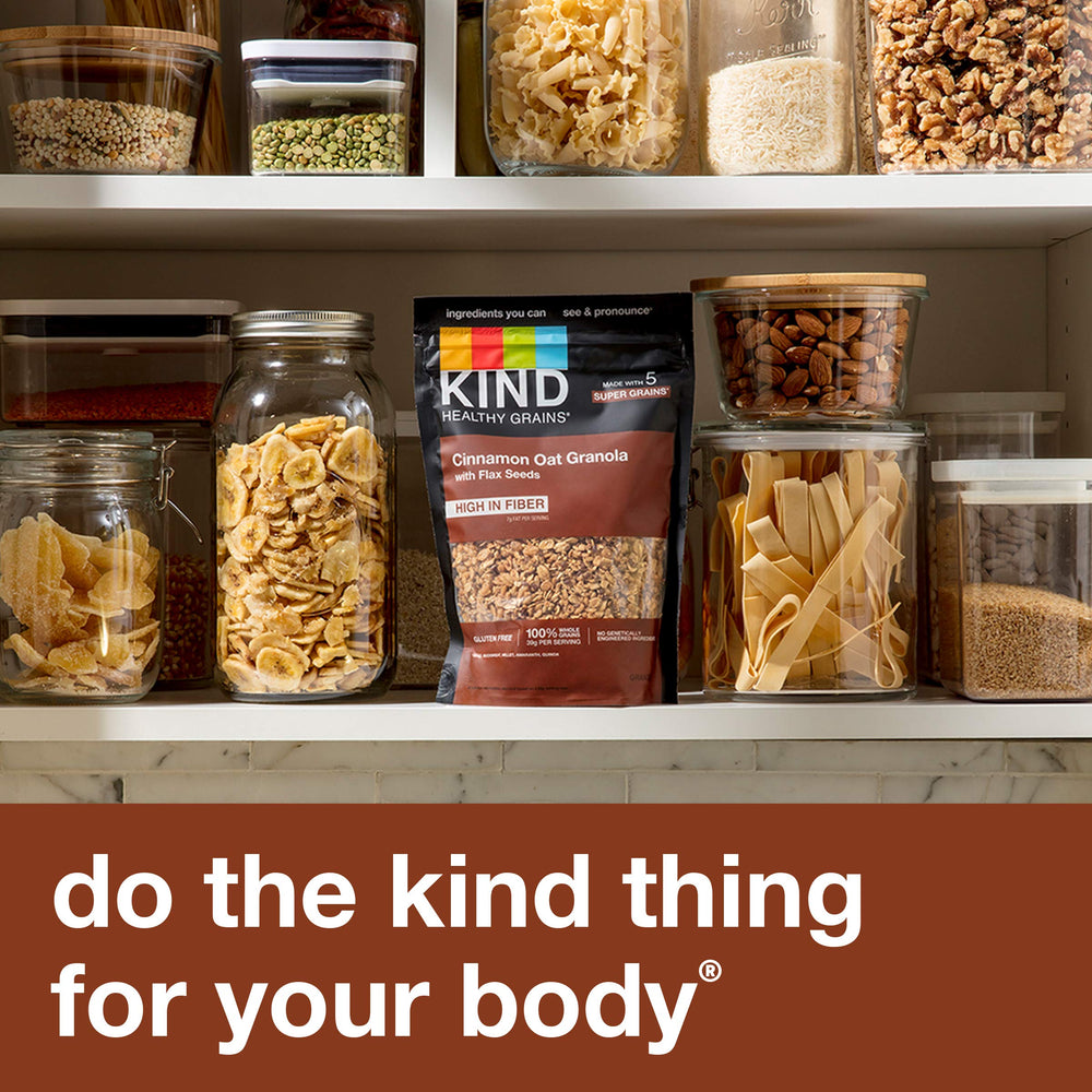 KIND Healthy Grains Cinnamon Oat Clusters five grains visual highlighting variety