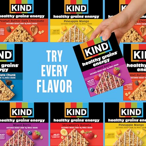 KIND Healthy Grains Energy Bars Mixed Berry bar with real fruit and chewy-crunchy texture