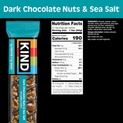 KIND dark chocolate nuts and sea salt bar showcases almonds as the number one ingredient.