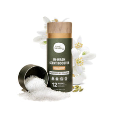 Kind Laundry Wood Haven beads bottle showing plant-based freshness for laundry.