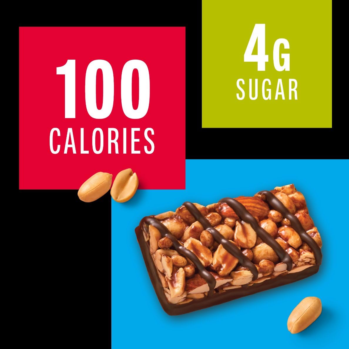 Nutrition panel on KIND Mini Bars emphasizes low sugar and fiber.