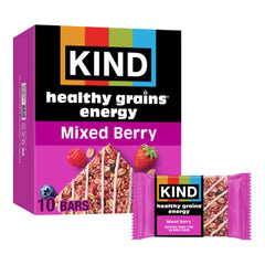 KIND Mixed Berry Healthy Grains bar pack with real fruit for on-the-go snacking