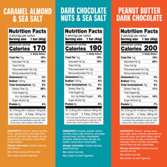 KIND Dark Chocolate Nuts & Sea Salt bar highlights almonds as the main ingredient.