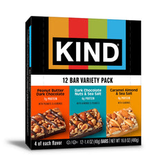 KIND Nut Bars Variety Pack front view for gluten-free, on-the-go snacking.