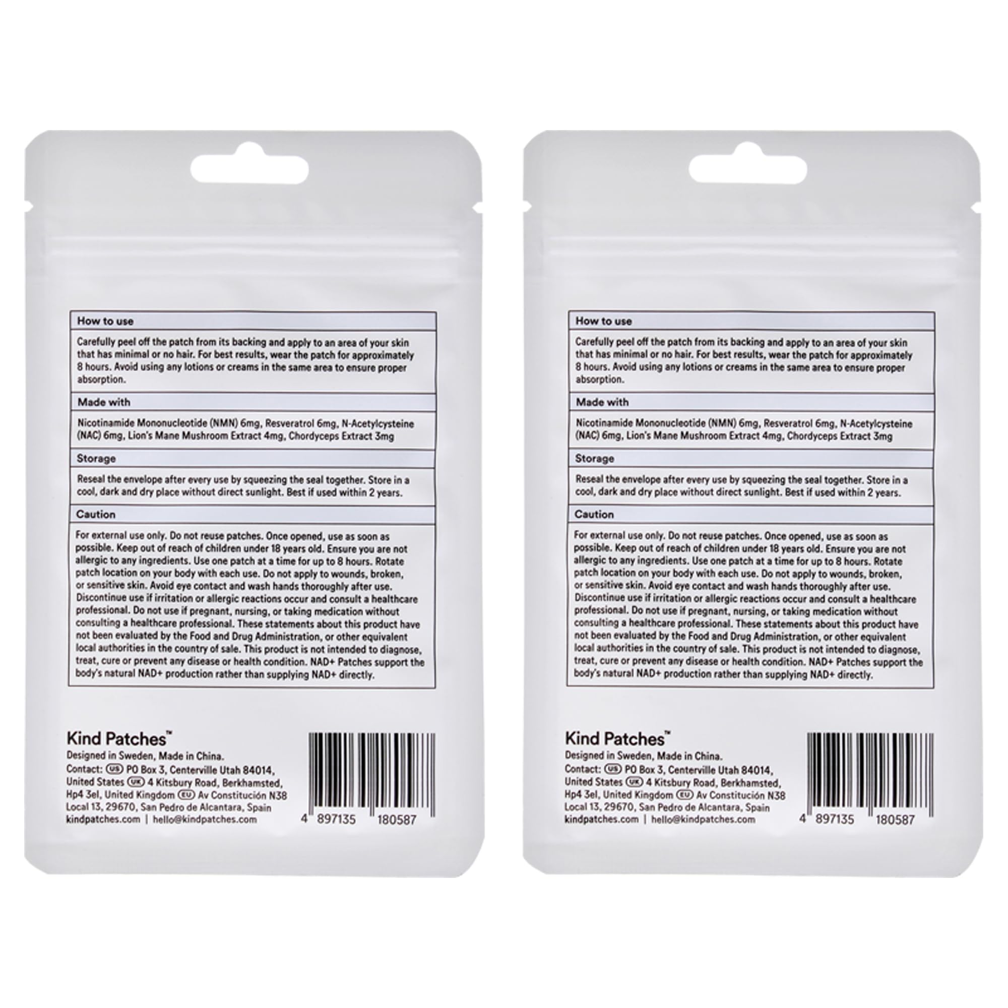 Kind Patches NAD Plus Patches on skin with discreet, thin design