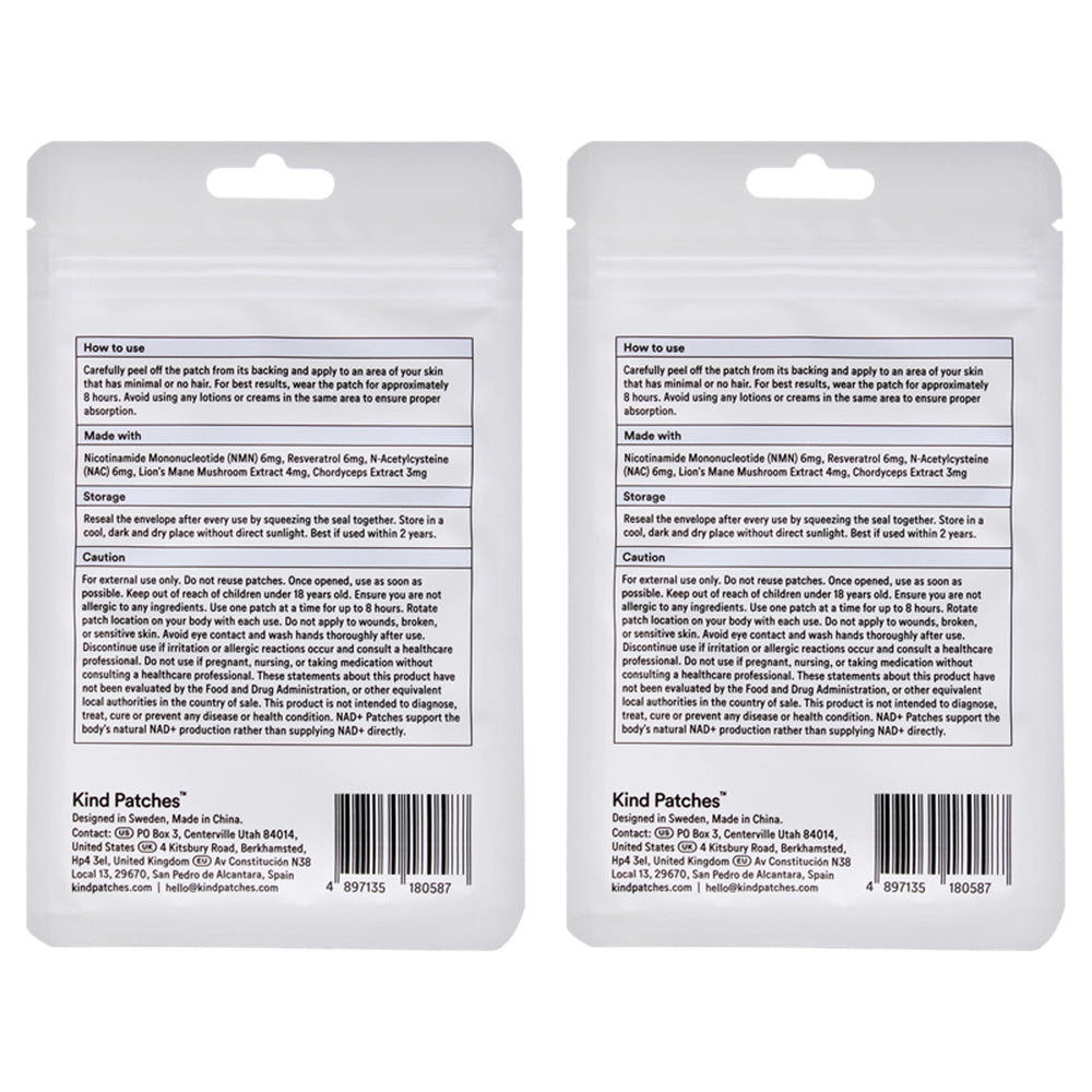 Kind Patches NAD Plus Patches on skin with discreet, thin design