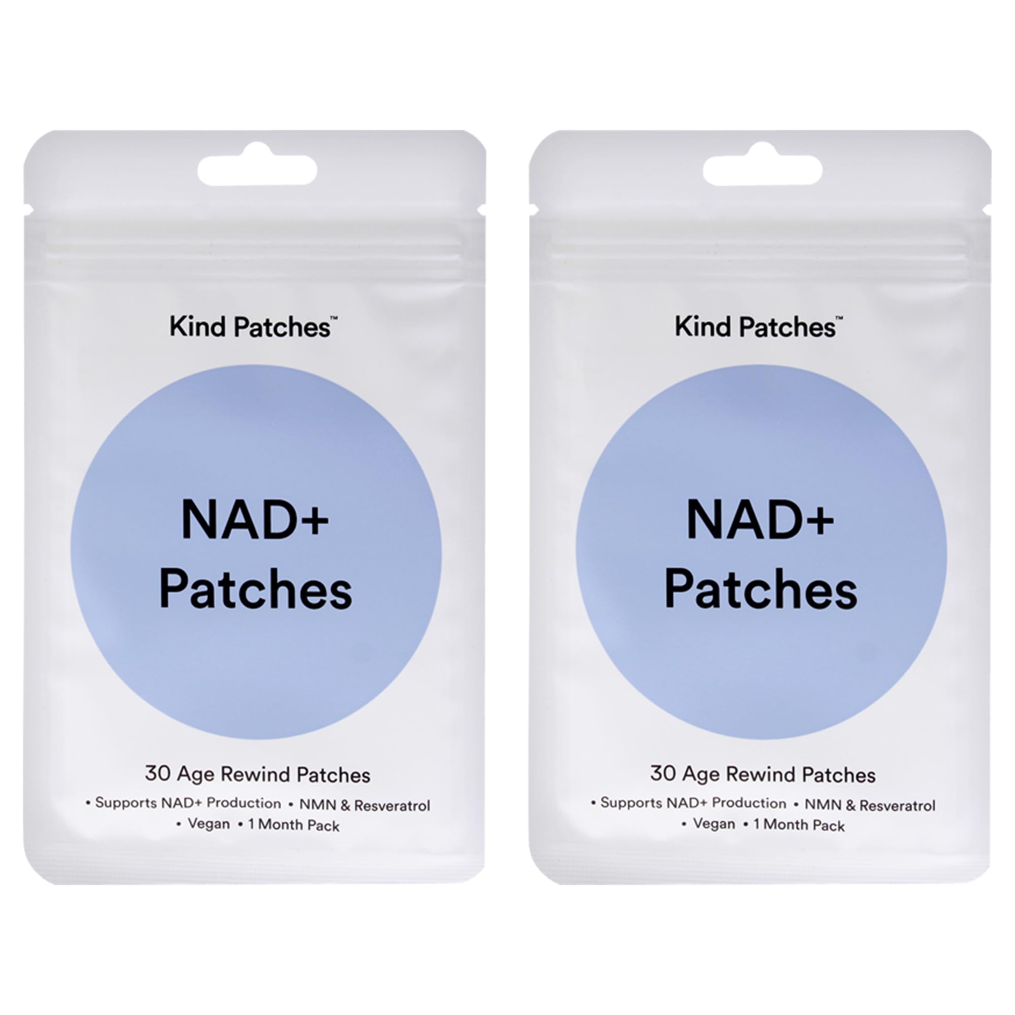 Kind Patches NAD Plus Patches for Women packaging shown for convenient vegan skincare