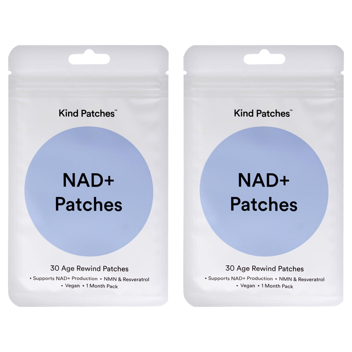 Kind Patches NAD Plus Patches for Women packaging shown for convenient vegan skincare