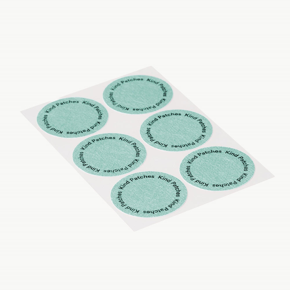 Kind Patches vegan-friendly formula close-up highlighting plant extracts and natural design.