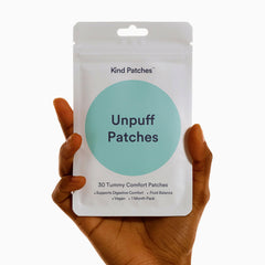 Kind Patches worn on the skin during a typical daily routine.