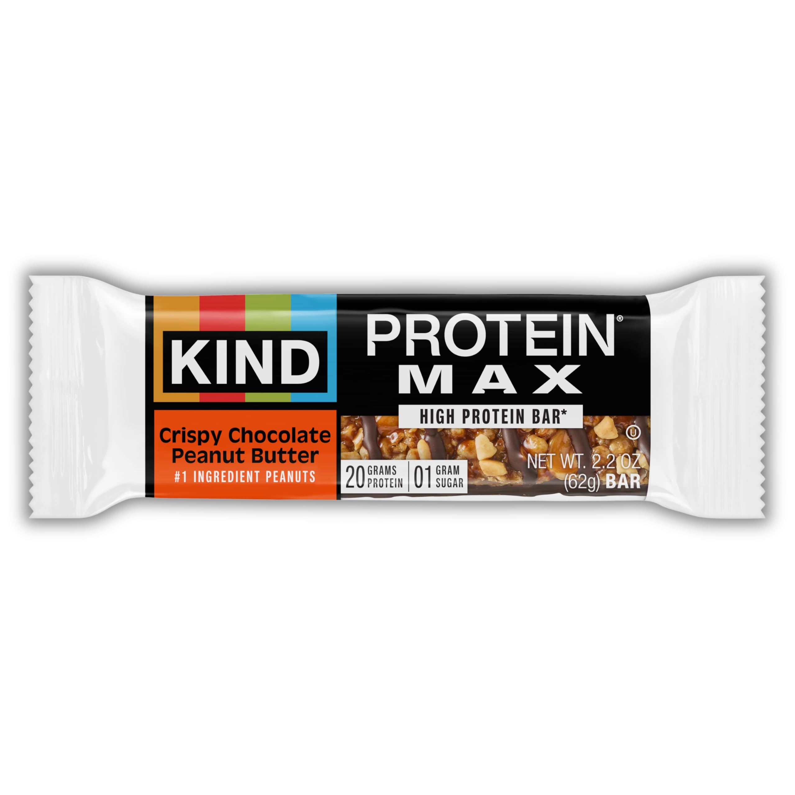 KIND Protein MAX gluten-free Non-GMO kosher badge emphasizes clean ingredients.