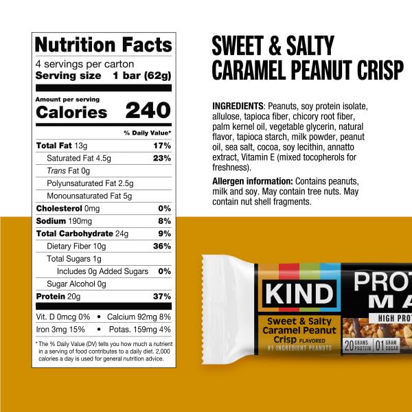 KIND Protein MAX Crispy Chocolate Peanut Butter bar ready to fuel workouts.