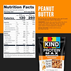 KIND Protein MAX Granola Peanut Butter nutrition label close-up shows 15g protein per serving