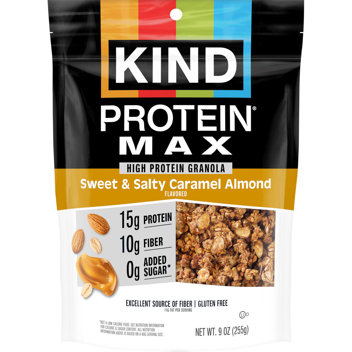 KIND Protein MAX Granola Sweet & Salty Caramel Almond over yogurt for a protein boost.
