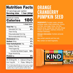 KIND Seeds bar close-up showing pumpkin seeds and almonds for a crunchy bite.
