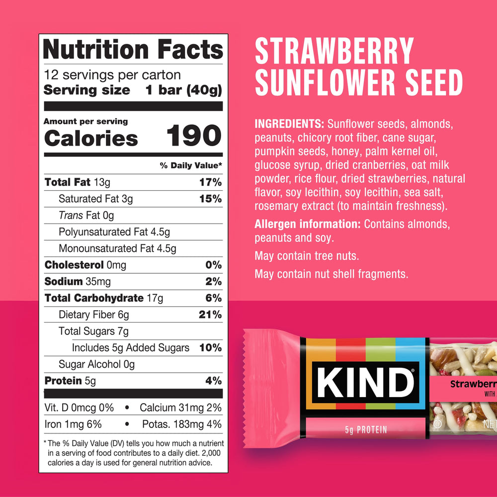 KIND Seeds Fruit & Nuts bar in package, ideal travel snack.