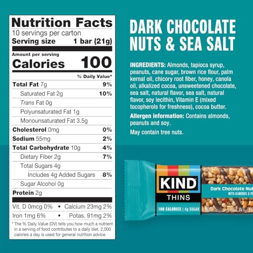 Close-up of KIND Thins almonds as the first ingredient for a wholesome bite.
