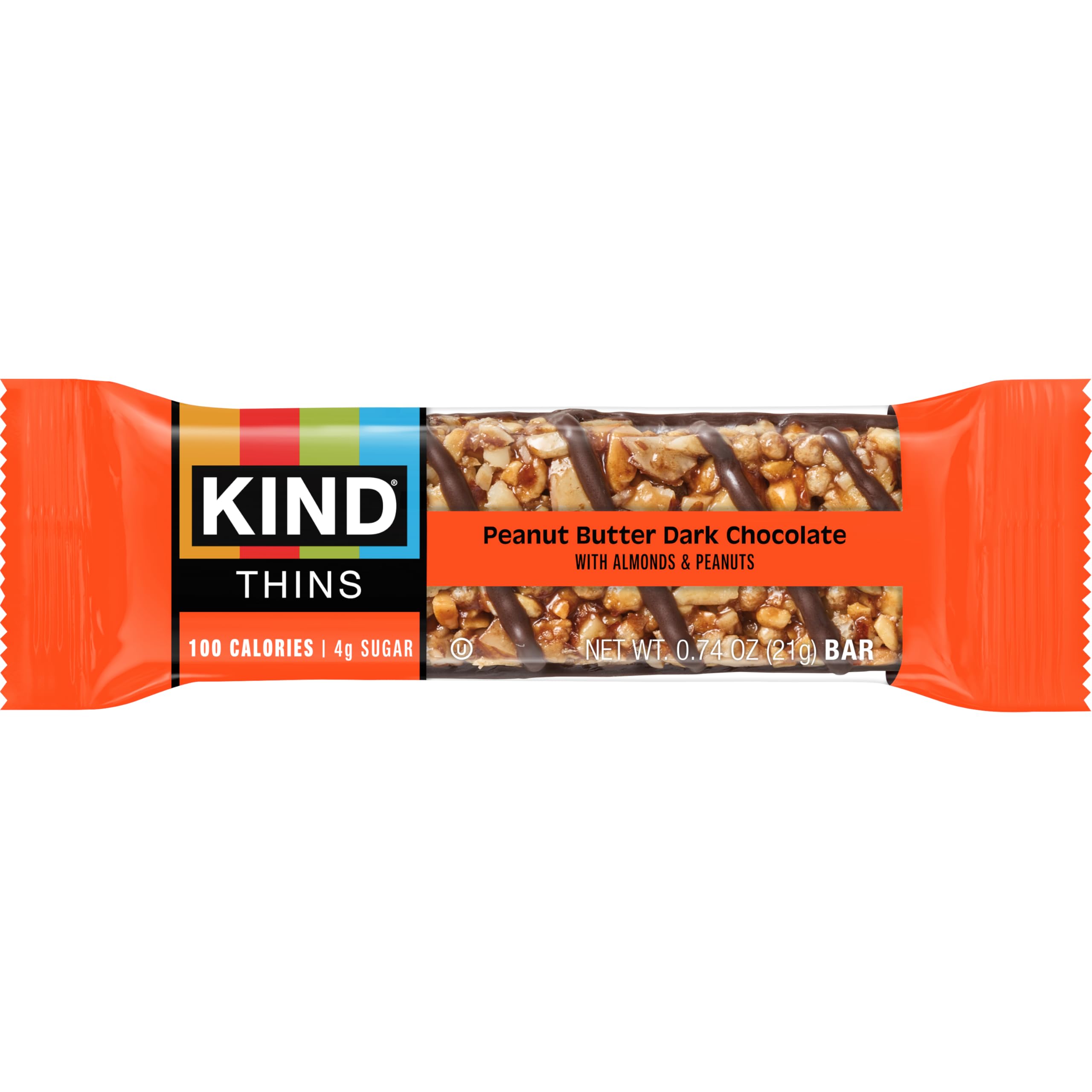 Kind Thins textured surface reveals thin cashew layer and drizzle.