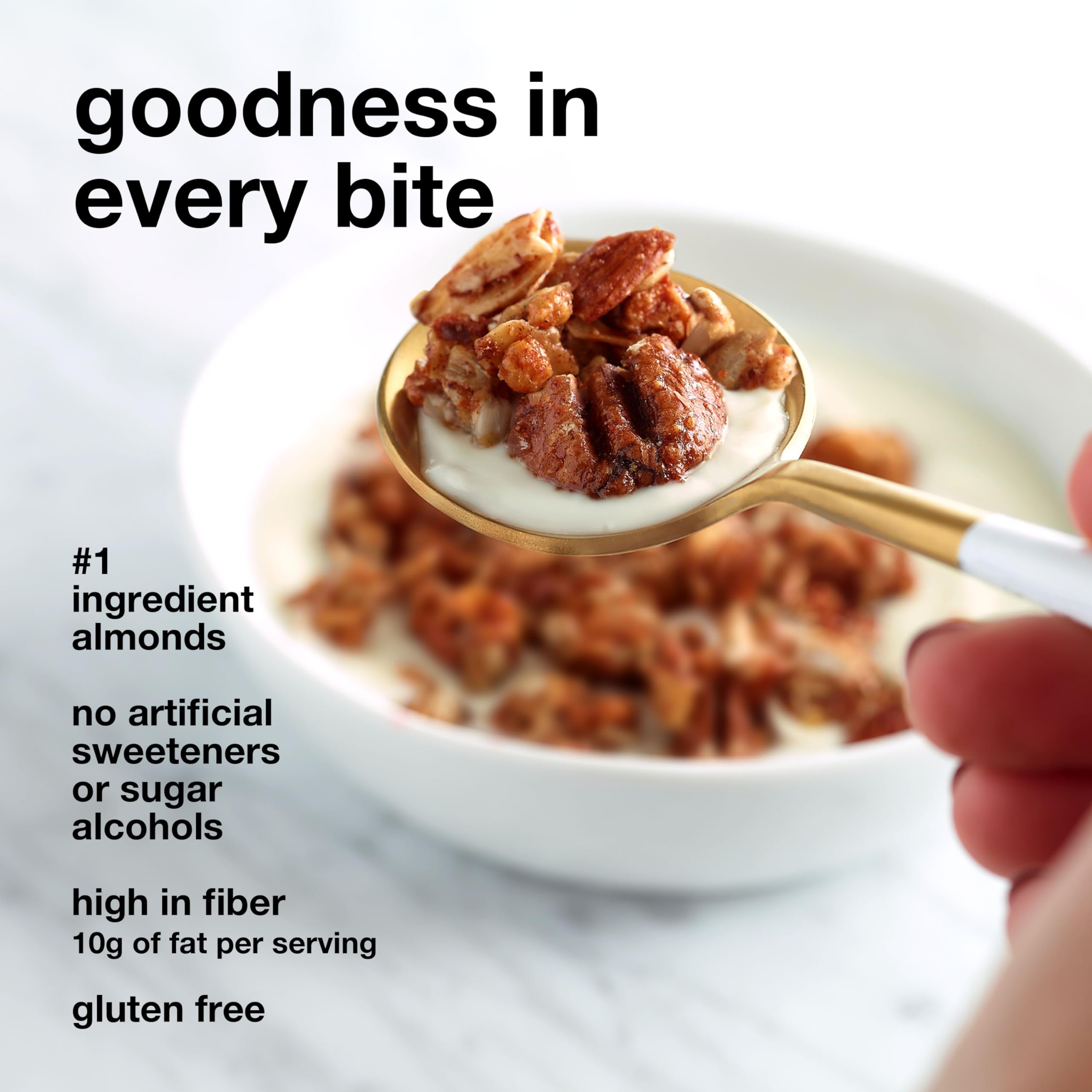 KIND ZEROg granola crunch for a satisfying, protein-rich bite.