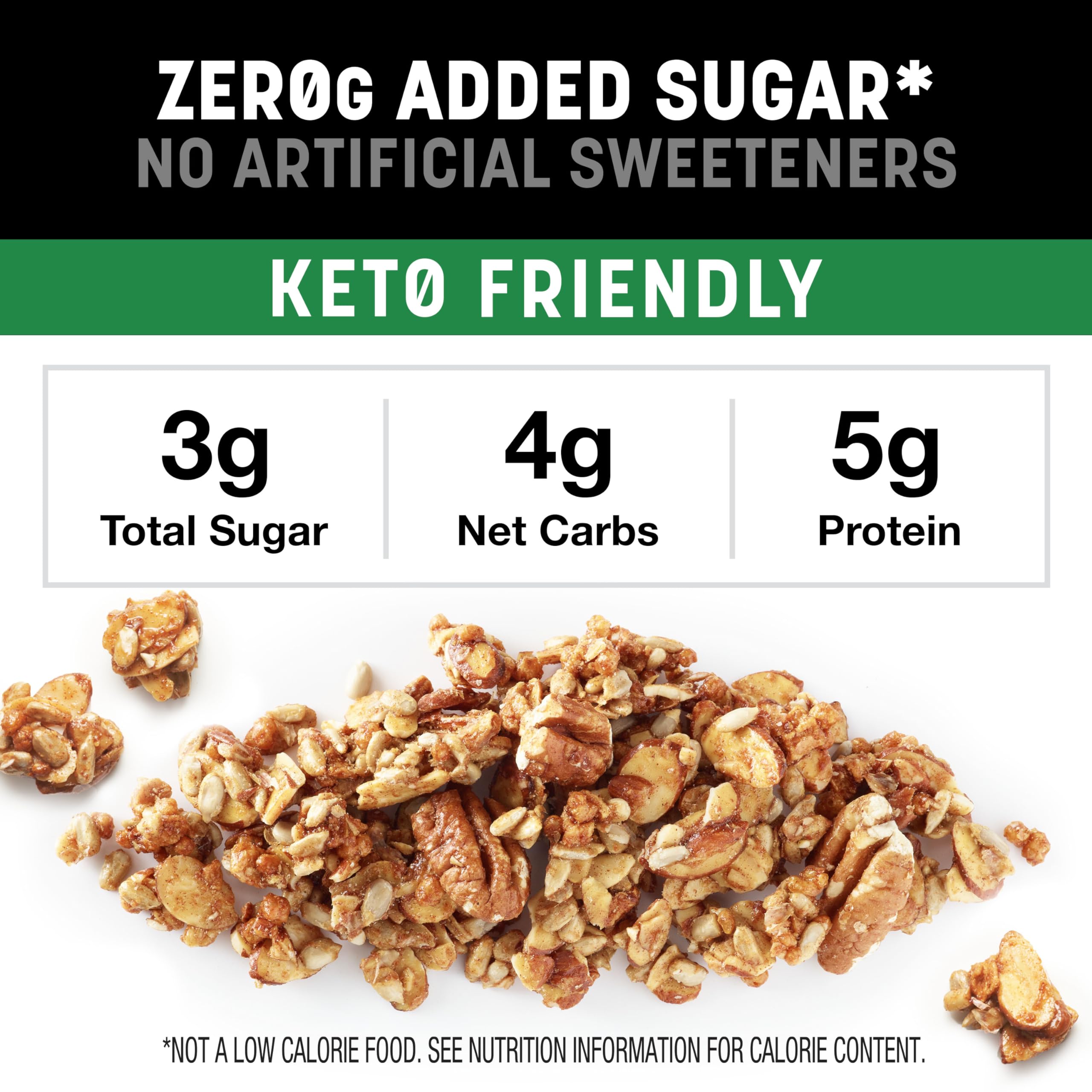 KIND Zero Added Sugar Apple Cinnamon Granola ingredients highlight nuts and dried fruit.