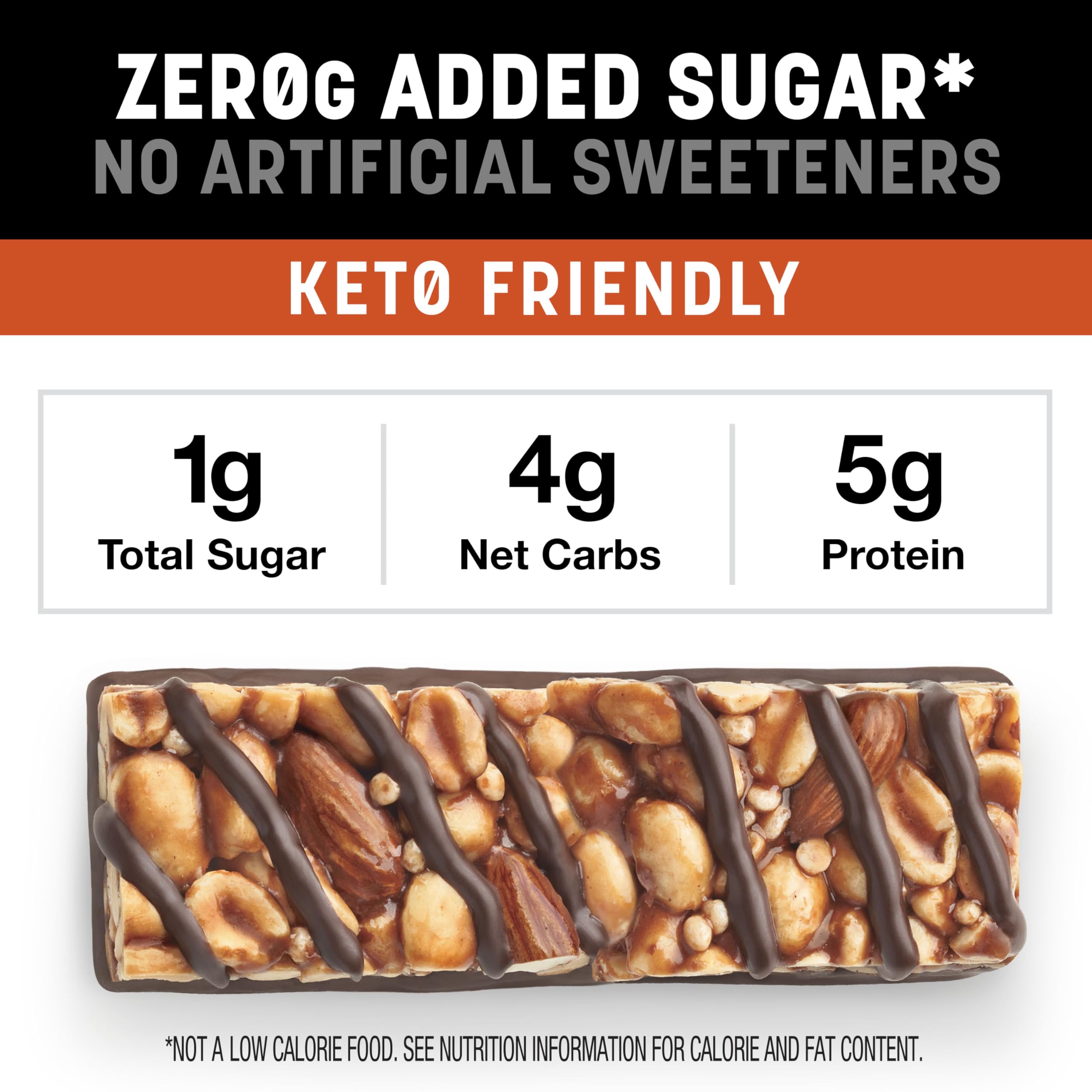 Individually wrapped KIND ZERO bar for portion control and freshness