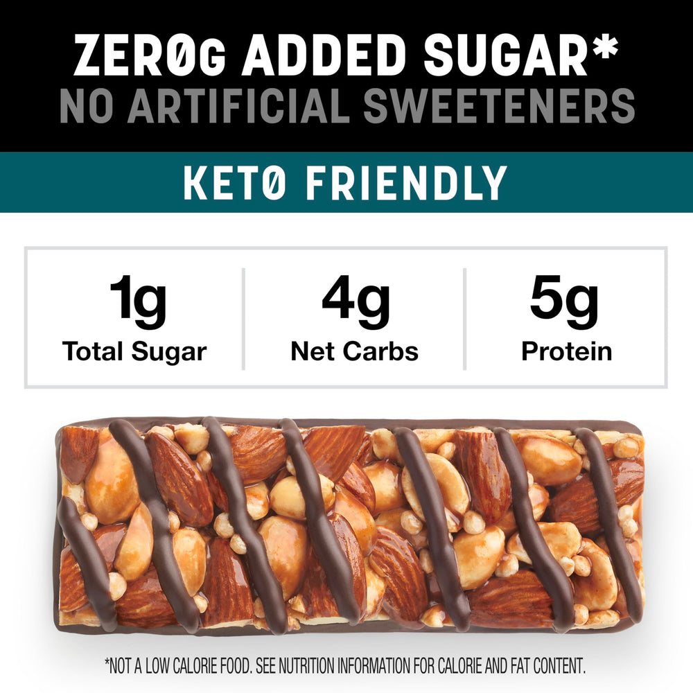 KIND Zero Added Sugar bars featuring almonds and peanuts, premium ingredients.