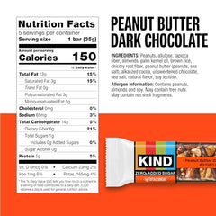 Close-up of KIND ZERO bar texture with almonds, peanuts and chocolate drizzle