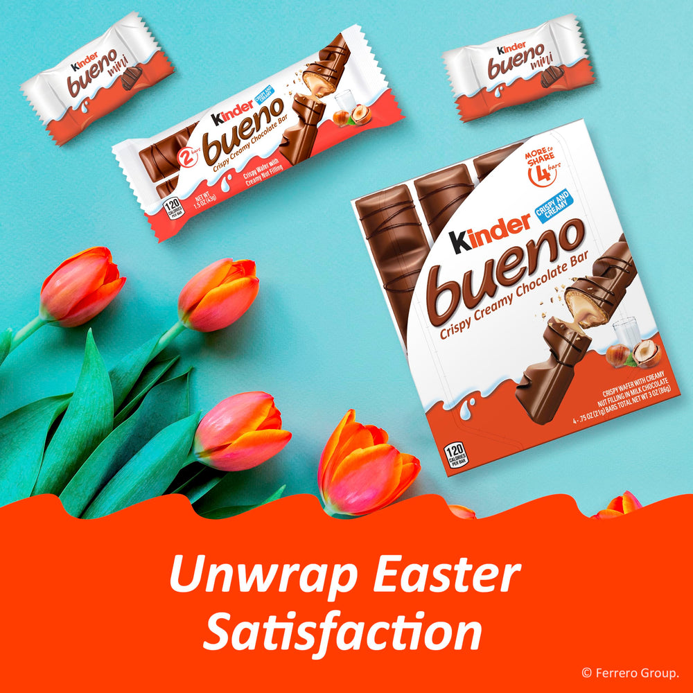 Kinder Bueno creamy hazelnut filling for a smooth, indulgent bite