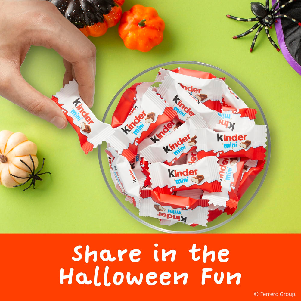 Close-up of creamy milky filling in Kinder Chocolate Minis