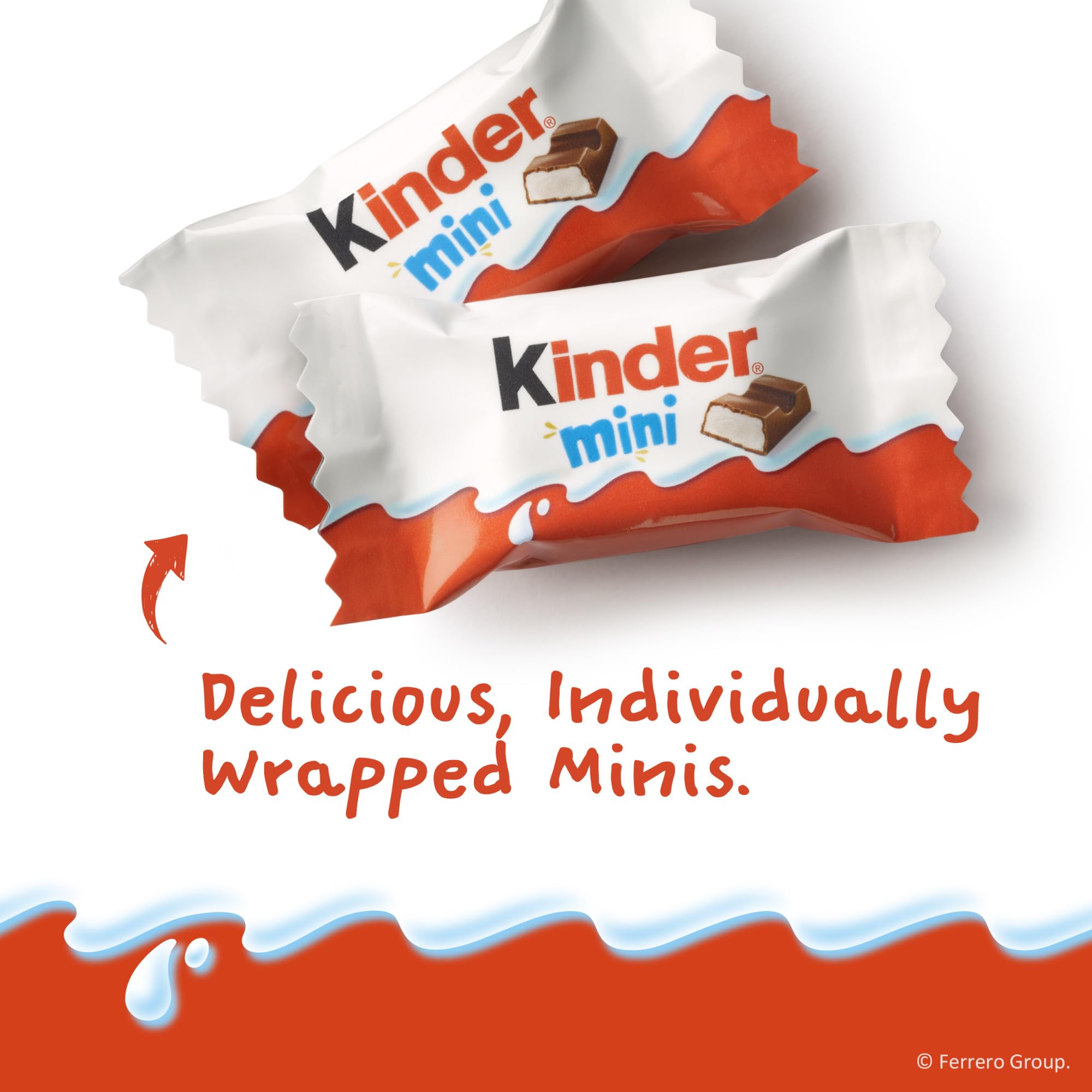 Kids and adults enjoy smooth milk chocolate together with Kinder Minis